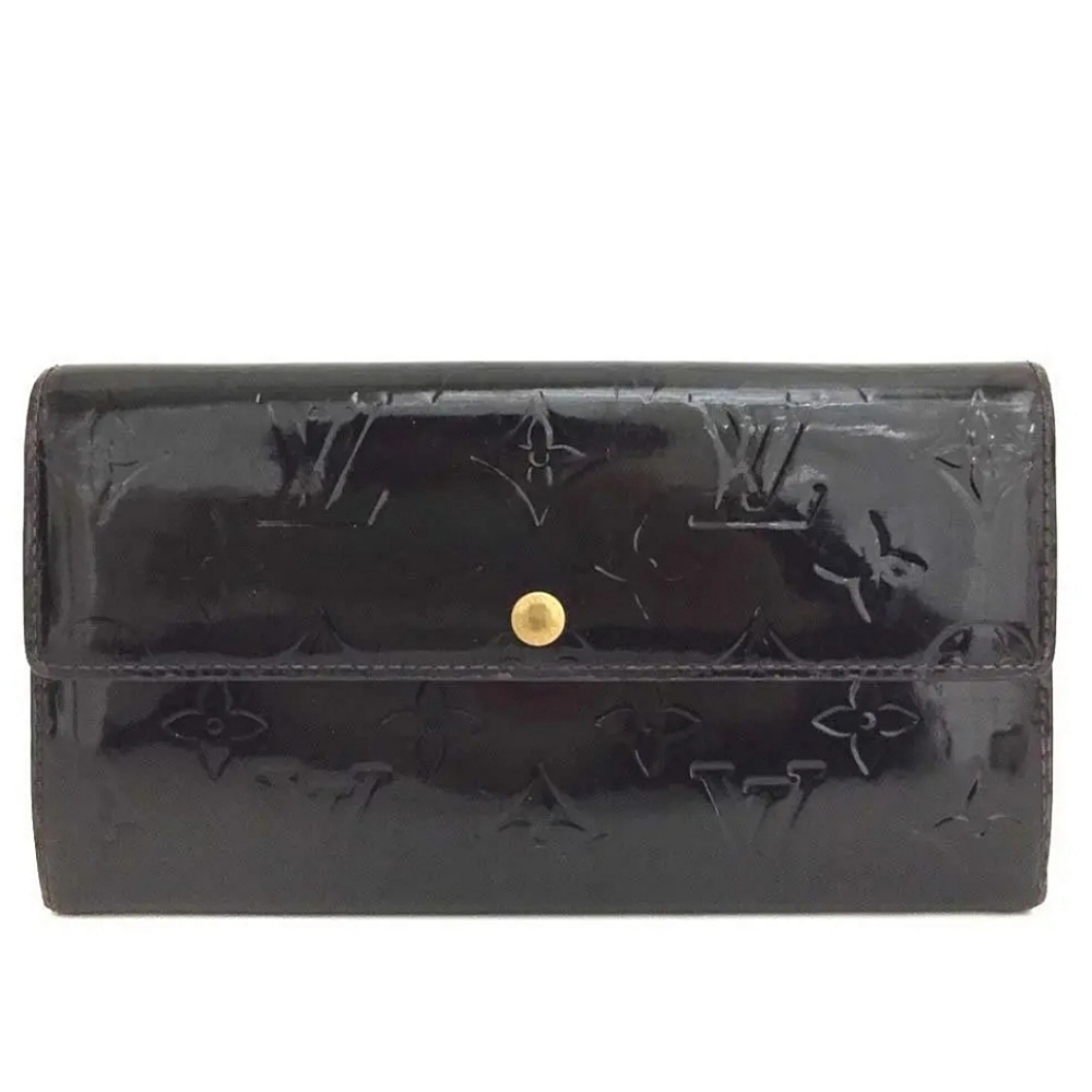 ⭐️ LOUIS VUITTON Sara Vernis Leather Flap Wallet. Authentic